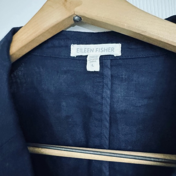 Navy blue cotton blazer with jersey side panels. Summerr weight. - Picture 2 of 2